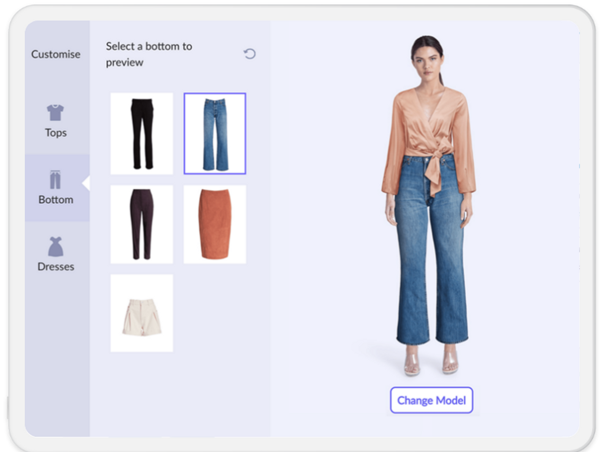 Virtual fitting room technology in your online store.