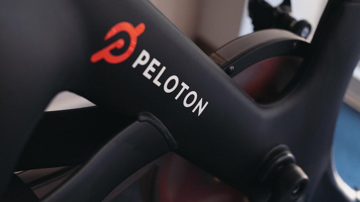 A Peloton spin bicycle