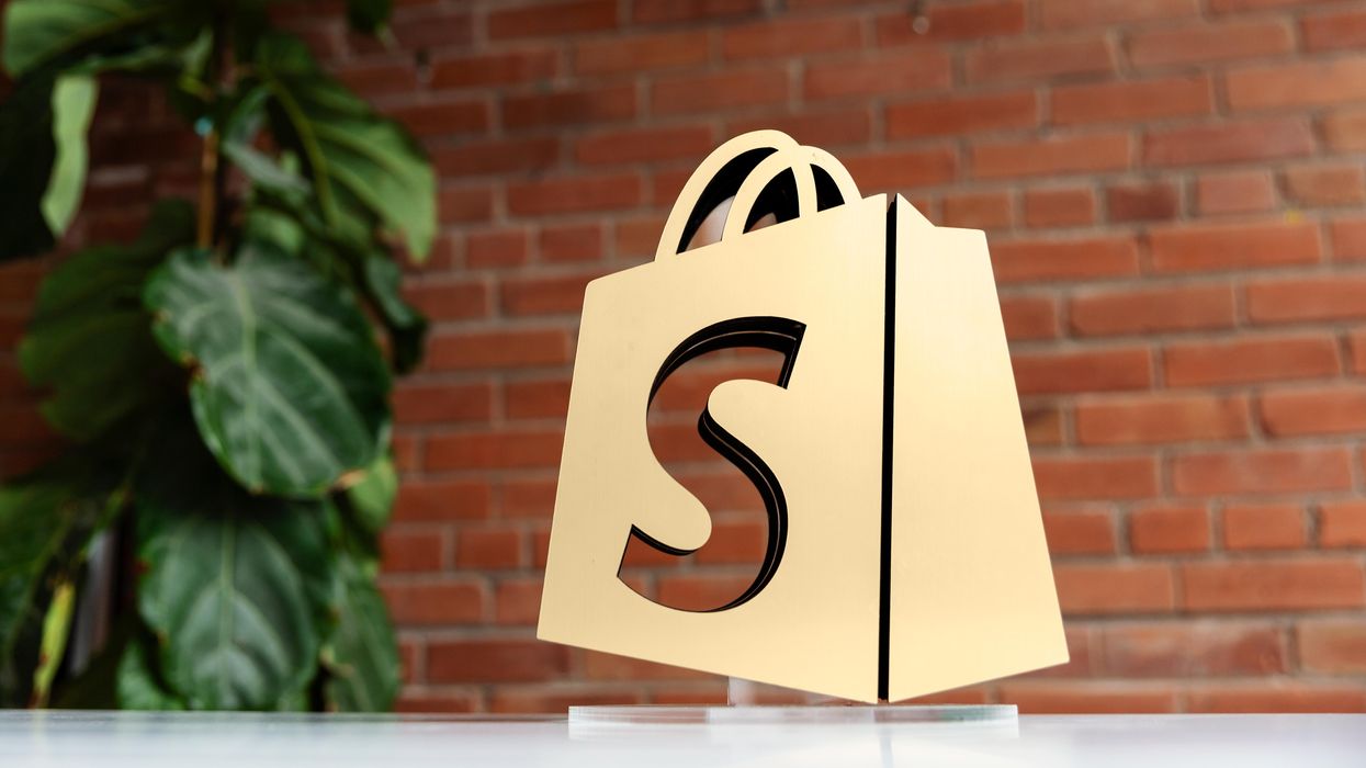 a shopify bag on a table