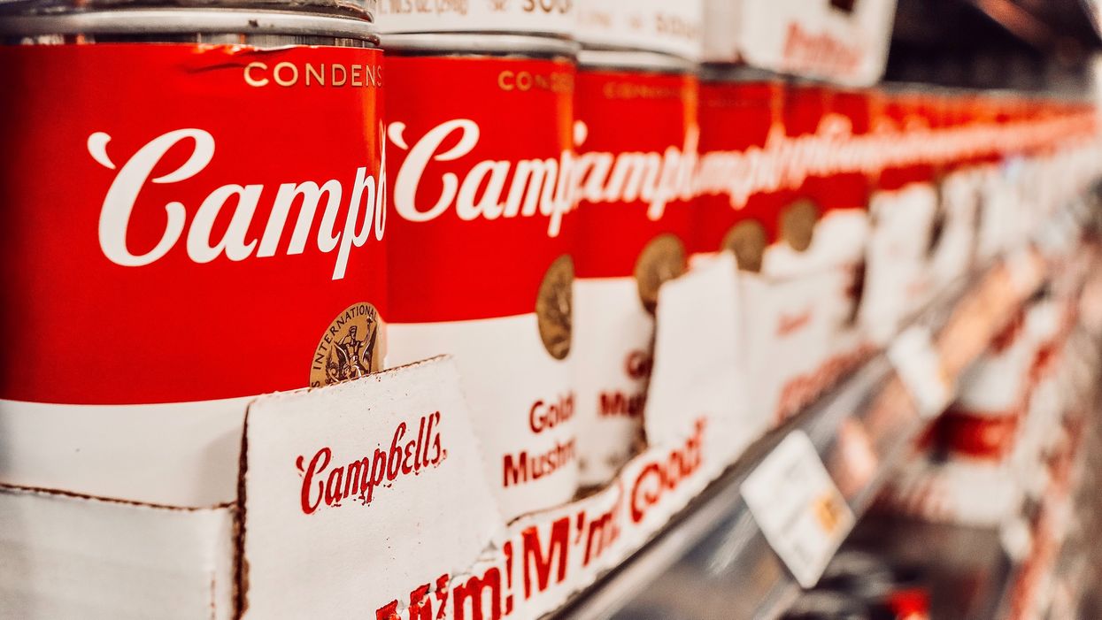 campbell soup cans on the shelf