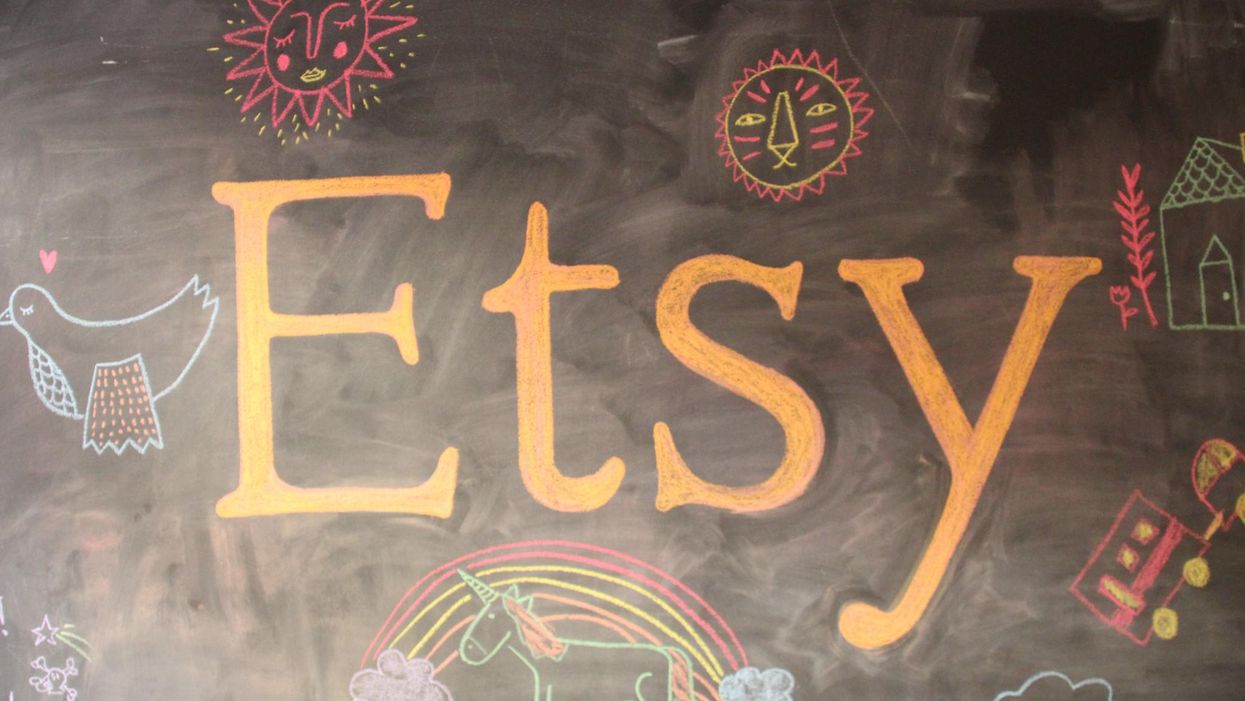 Etsy written on colorful chalkboard